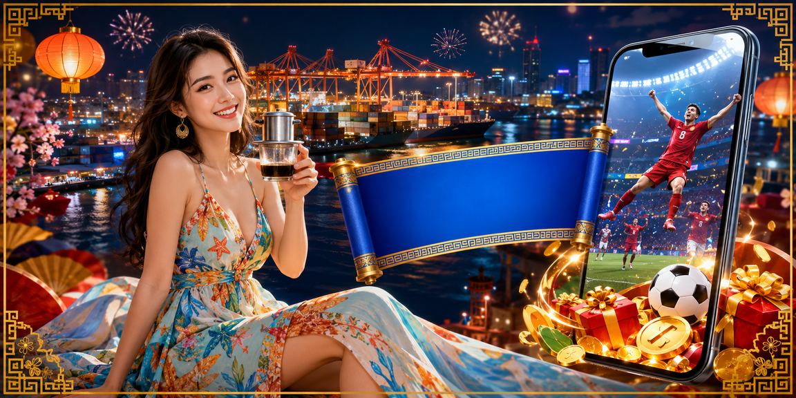 Người dùng Hải Phòng xem kết quả xổ số trên điện thoại trong quán cà phê